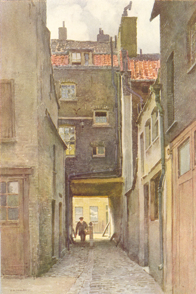 Shepherd's Market, Mayfair. London. By Ernest Haslehust 1920 old antique print